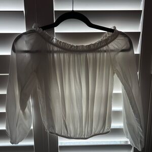 Brandy Melville White Off-Shoulder Blouse